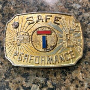 Vintage Trucker /Trucking /Big Rig Safety Award Belt Buckle